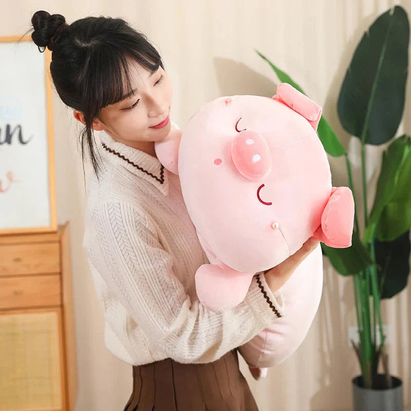Jeju the Pig hiding in Shell Plushie