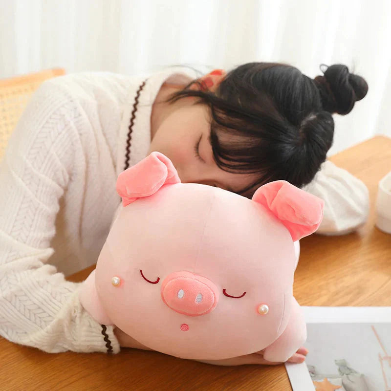 Jeju the Pig hiding in Shell Plushie