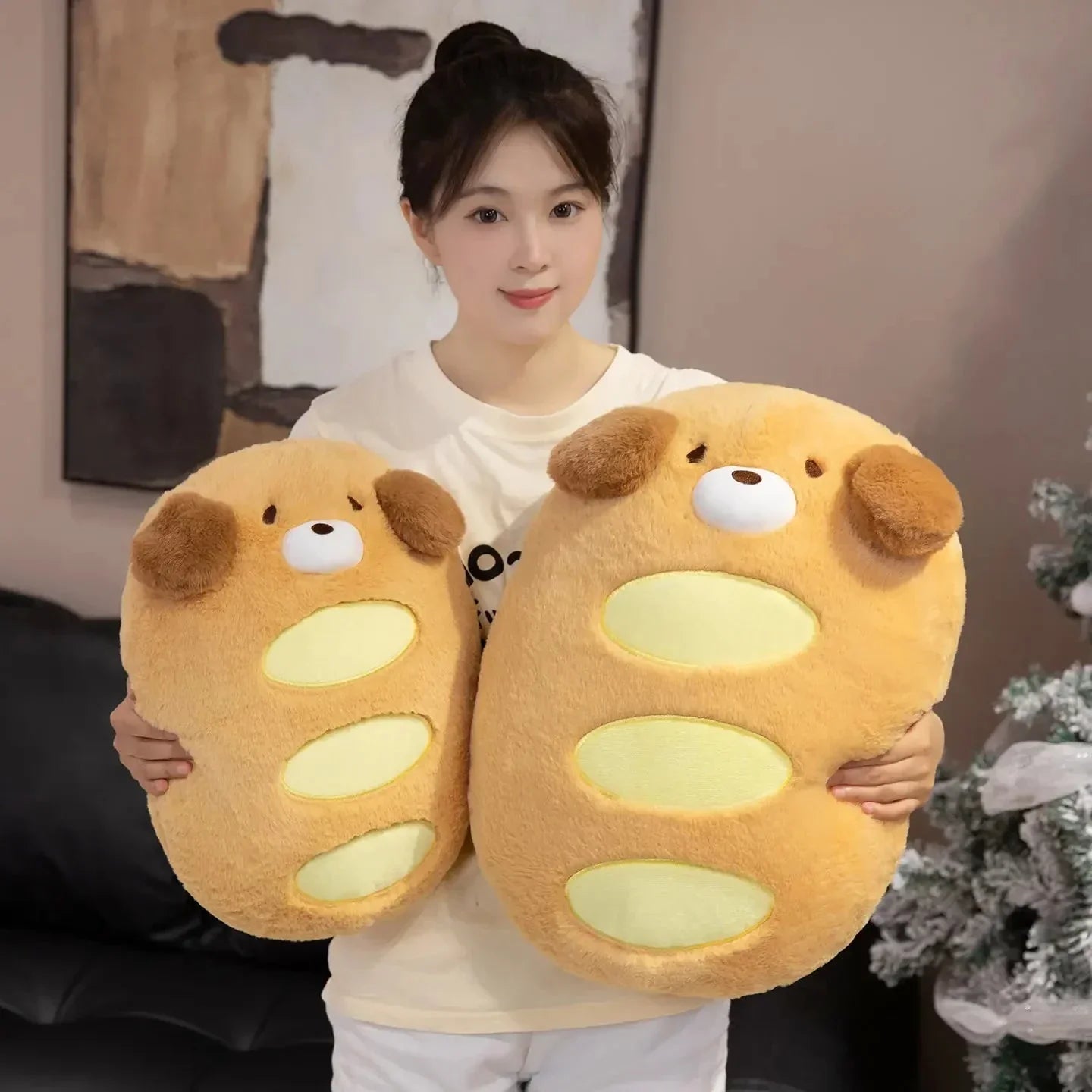 Kawaii Dog Bread Baguette Plushie