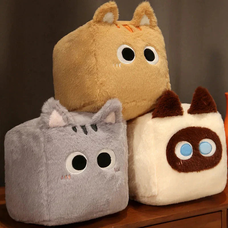 Kawaii Fluffy Cube Cat Plushie Collection