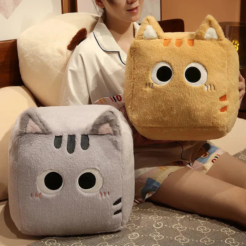 Kawaii Fluffy Cube Cat Plushie Collection