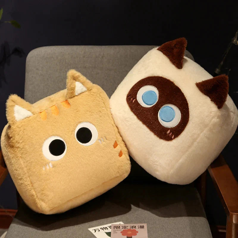 Kawaii Fluffy Cube Cat Plushie Collection