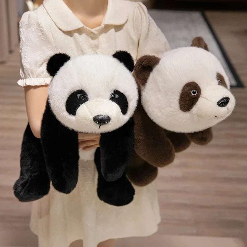Kawaii Fuzzy Black Brown Panda Plushies