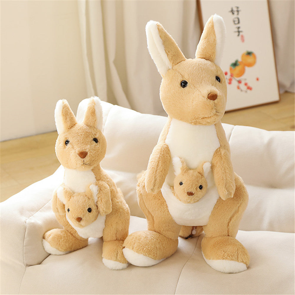 Kawaii Kangaroo Mama Papa and Baby Plushie
