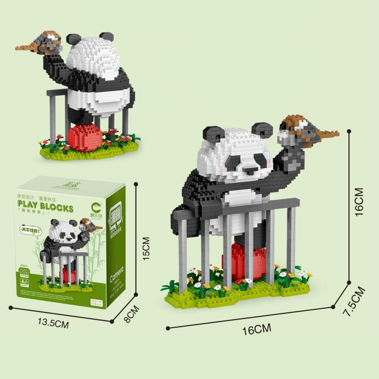 Kawaii Panda 3-in-1 Nano Building Block Collection 2