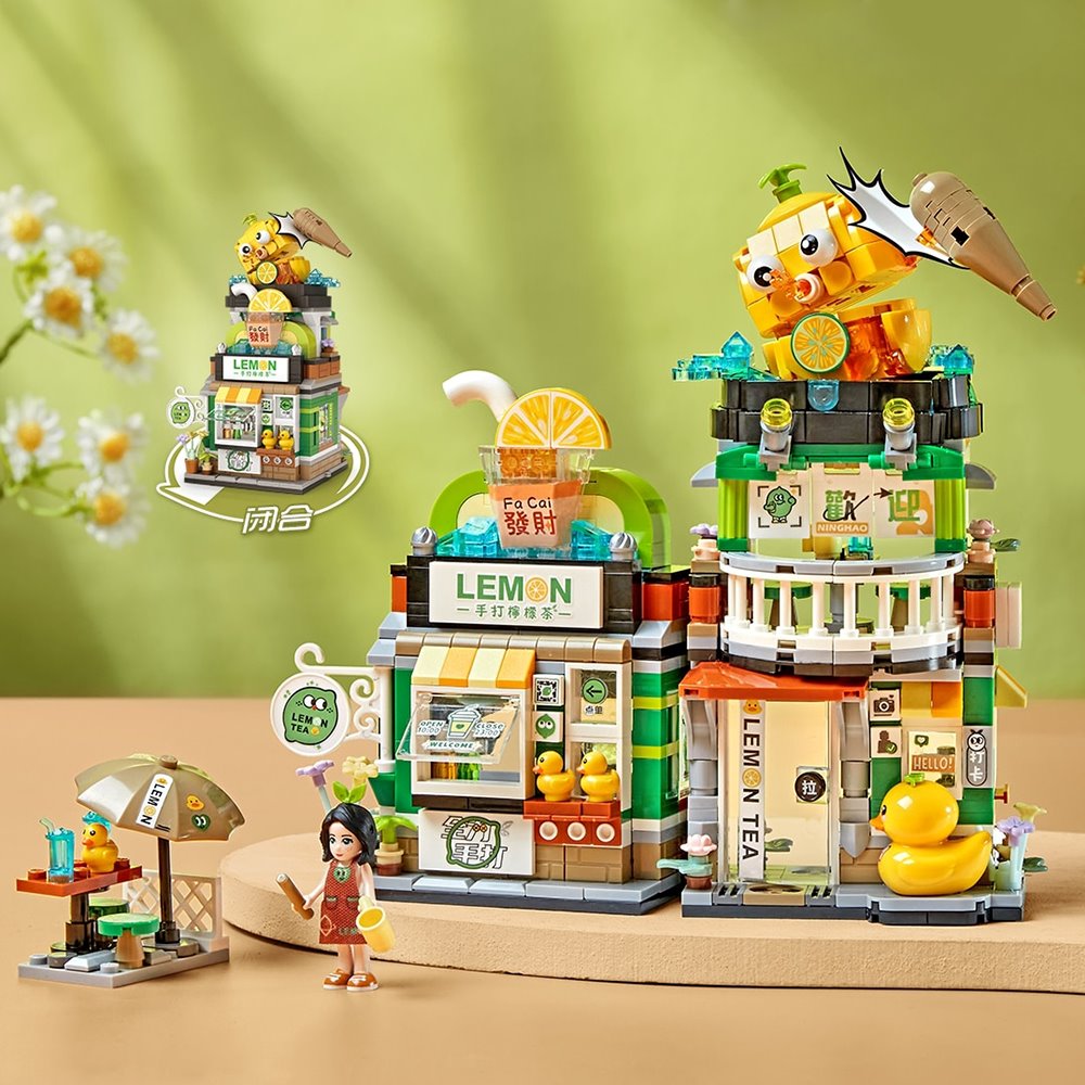 Lemon Tea & Noodle Shop Micro Building Sets