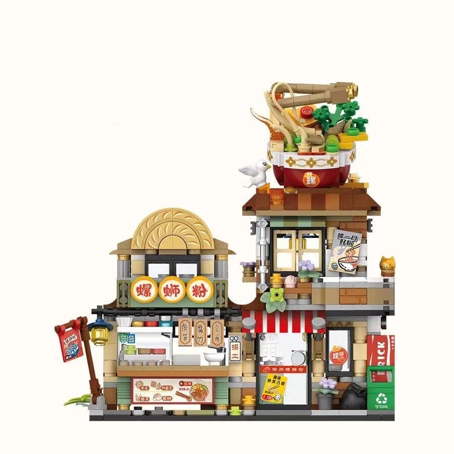 Lemon Tea & Noodle Shop Micro Building Sets