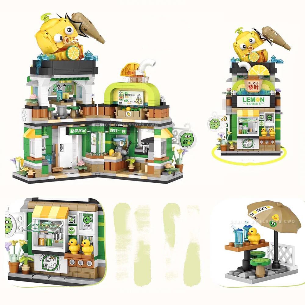 Lemon Tea & Noodle Shop Micro Building Sets