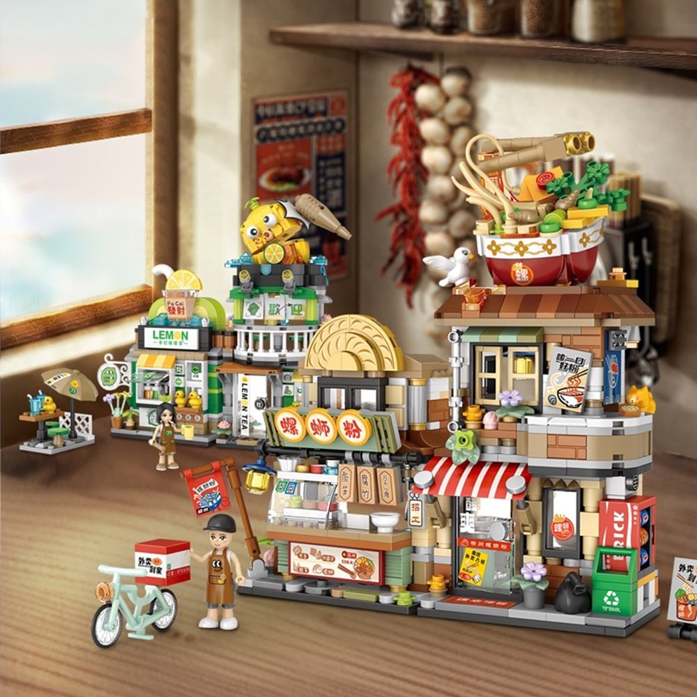 Lemon Tea & Noodle Shop Micro Building Sets