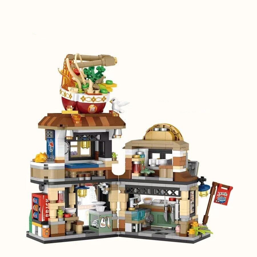 Lemon Tea & Noodle Shop Micro Building Sets
