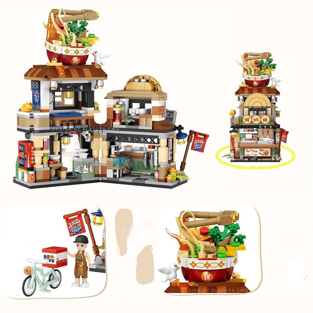 Lemon Tea & Noodle Shop Micro Building Sets