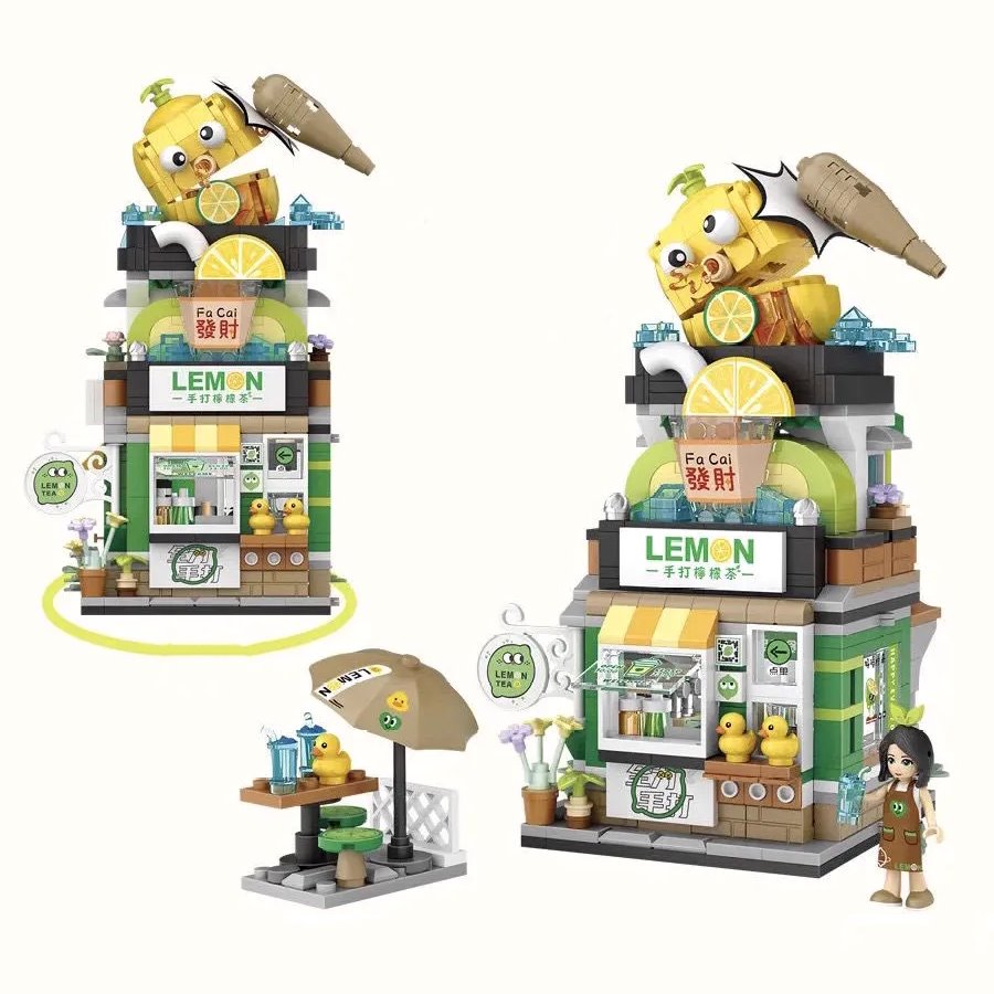 Lemon Tea & Noodle Shop Micro Building Sets
