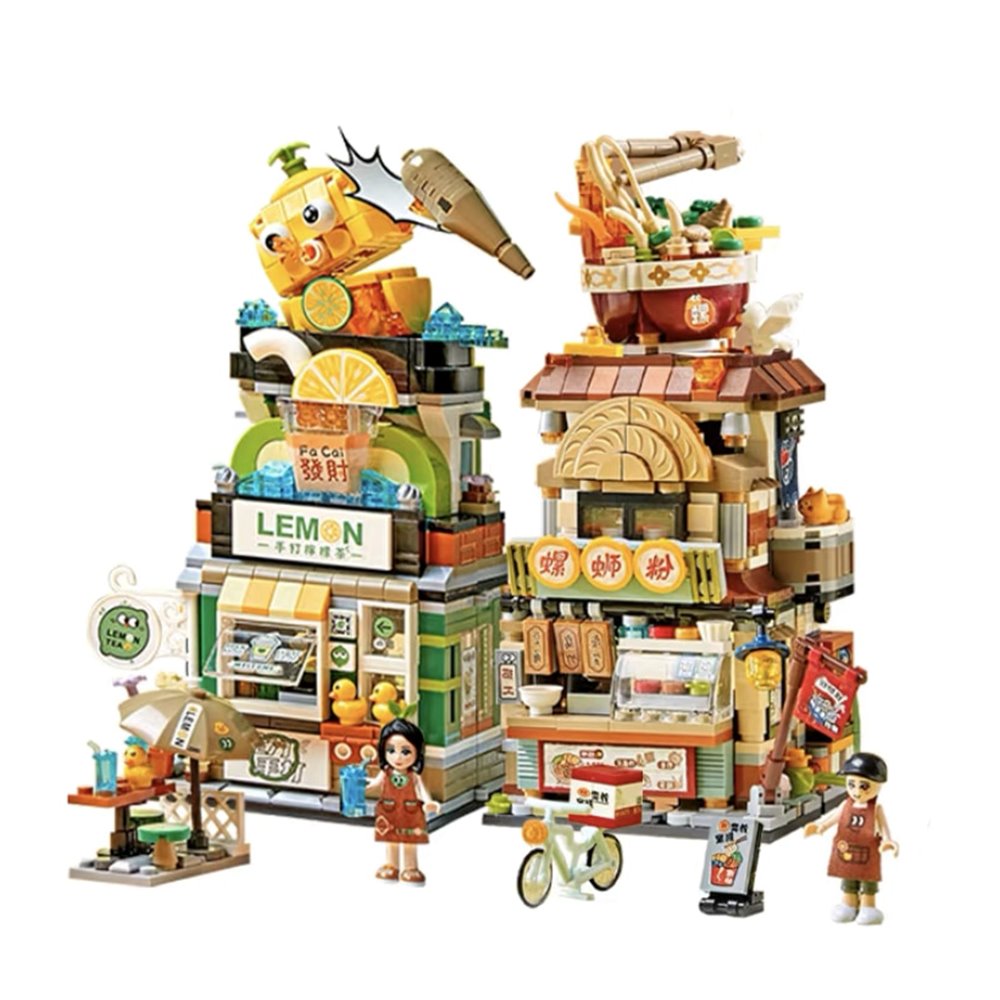 Lemon Tea & Noodle Shop Micro Building Sets