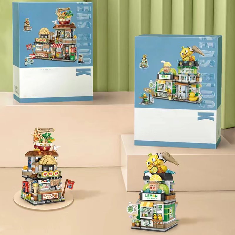 Lemon Tea & Noodle Shop Micro Building Sets