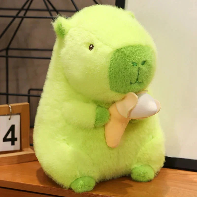 Lime Green Capybara Banana Plush