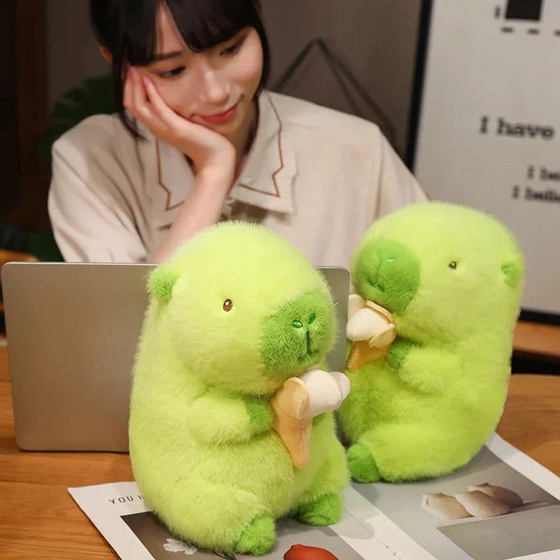 Lime Green Capybara Banana Plush