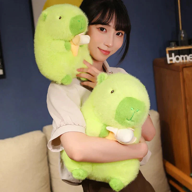 Lime Green Capybara Banana Plush