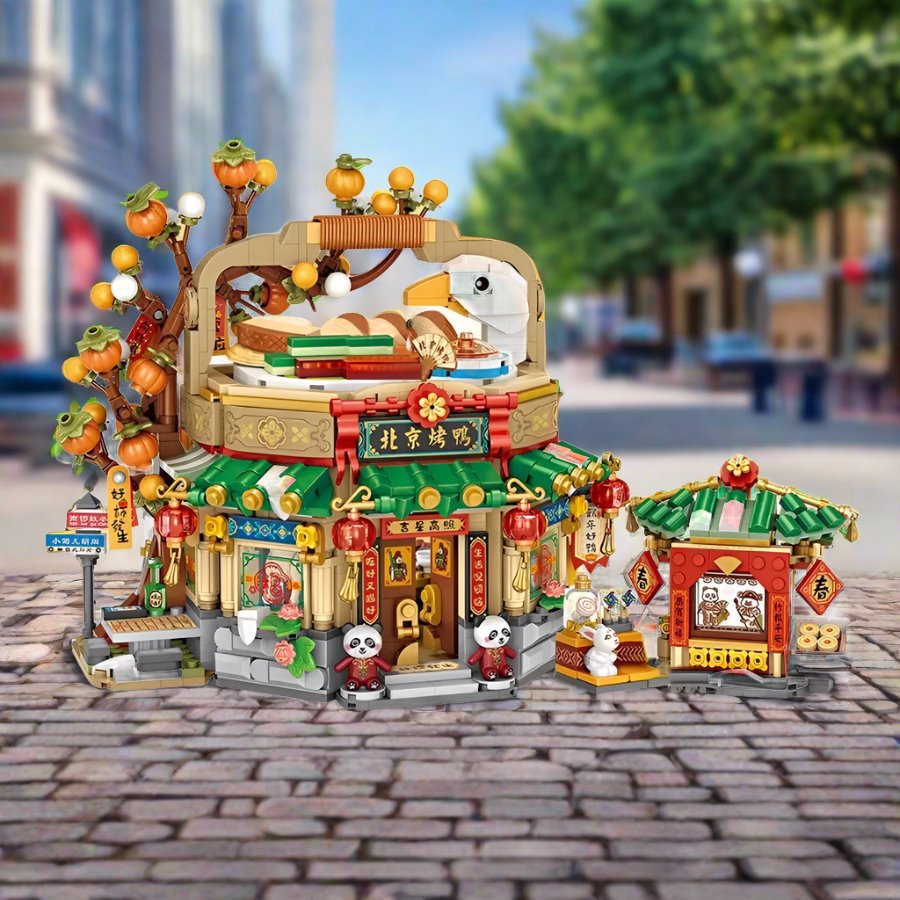Mei Mei Panda Peking Duck Restaurant Micro Building Blocks With Lights