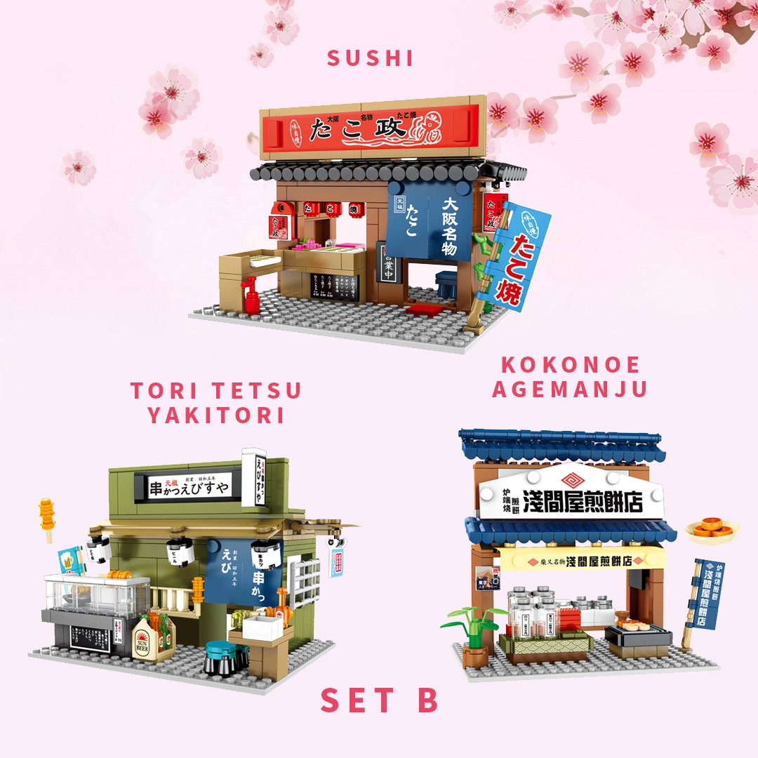 Nippombashi Dori Street Japanese Restaurants Building Sets