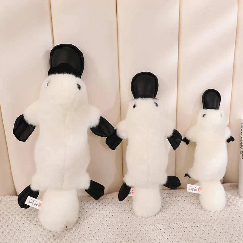 Pleep the Fluffy Brown & White Platypus Plush