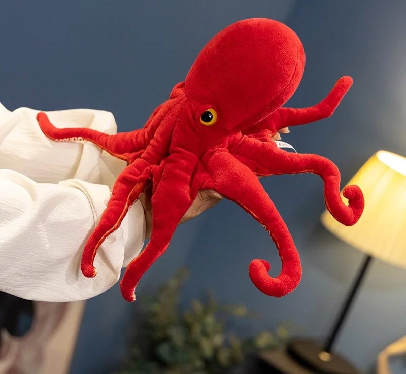 Red Life-like Octopus Plushie