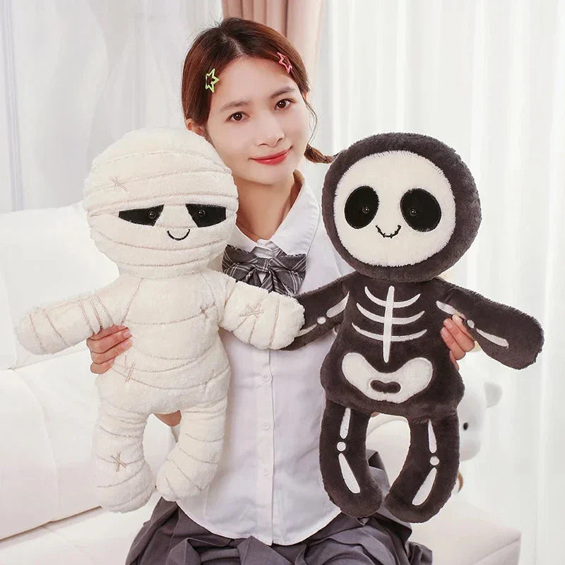 Scary Skeleton and Mummy Halloween Plushies