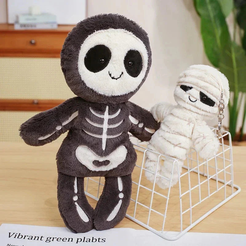 Scary Skeleton and Mummy Halloween Plushies