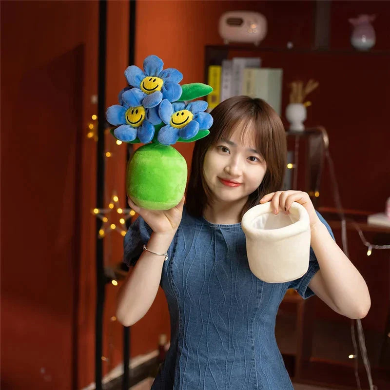 Smiling Sunflower Flowerpot Plush