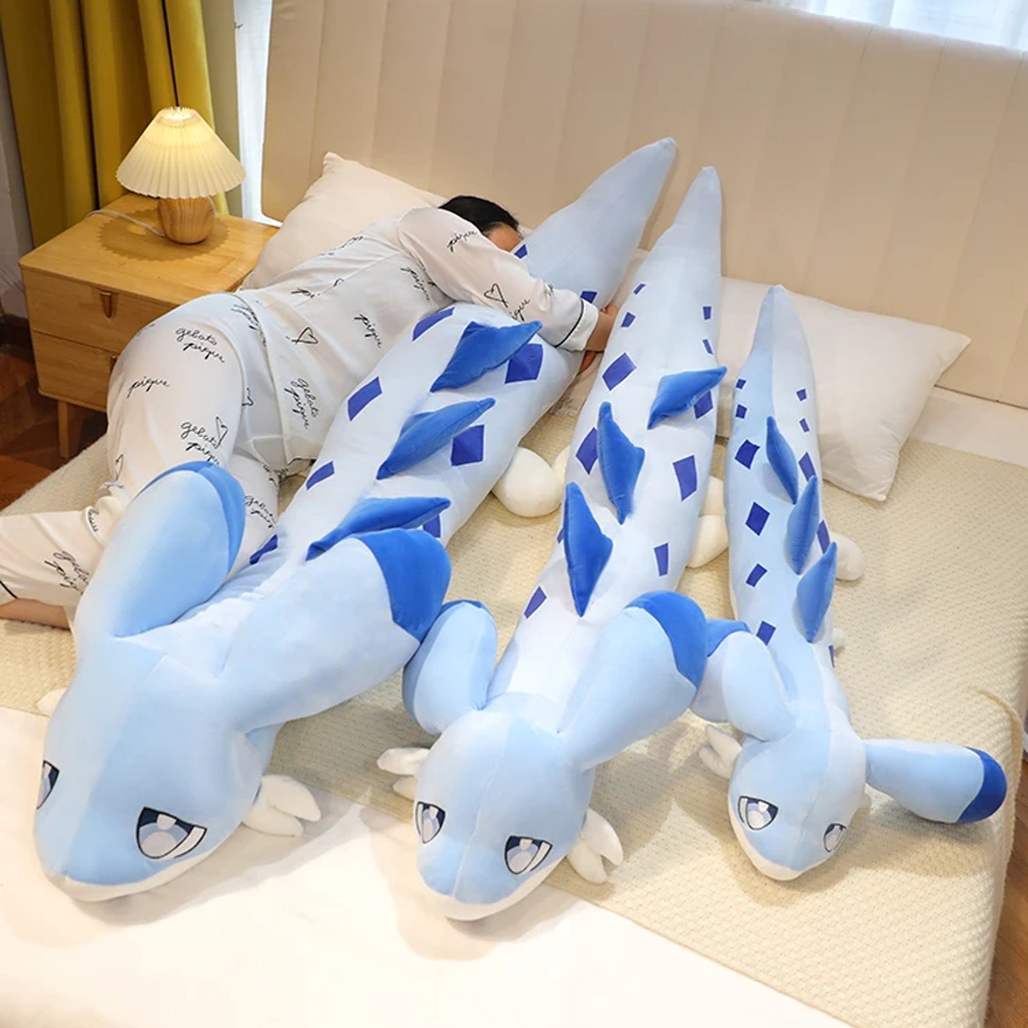 Sofi the Long Kawaii Baby Blue Hybrid Dragon Plushie
