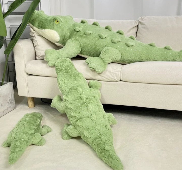 Soft Fluffy Green Crocodile Plush Toy