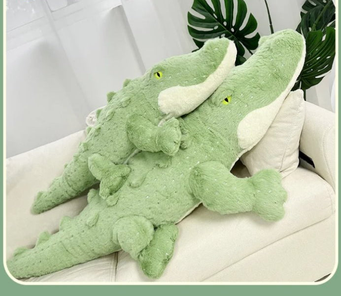 Soft Fluffy Green Crocodile Plush Toy