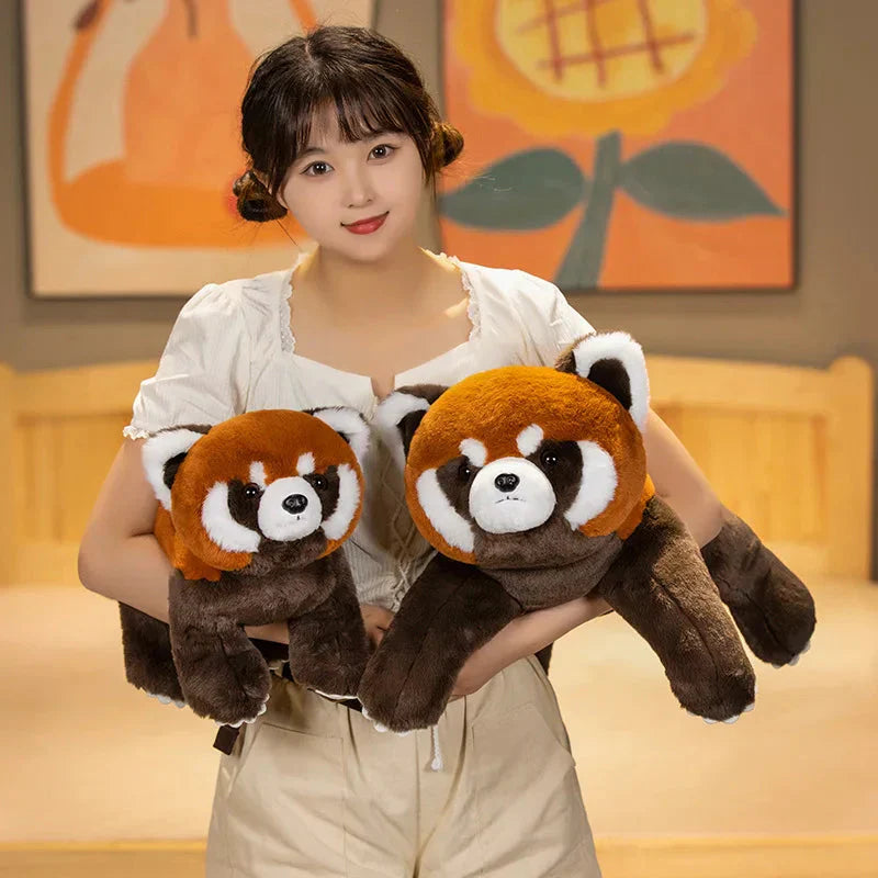 Standing Life-like Fluffy Red Panda Plush