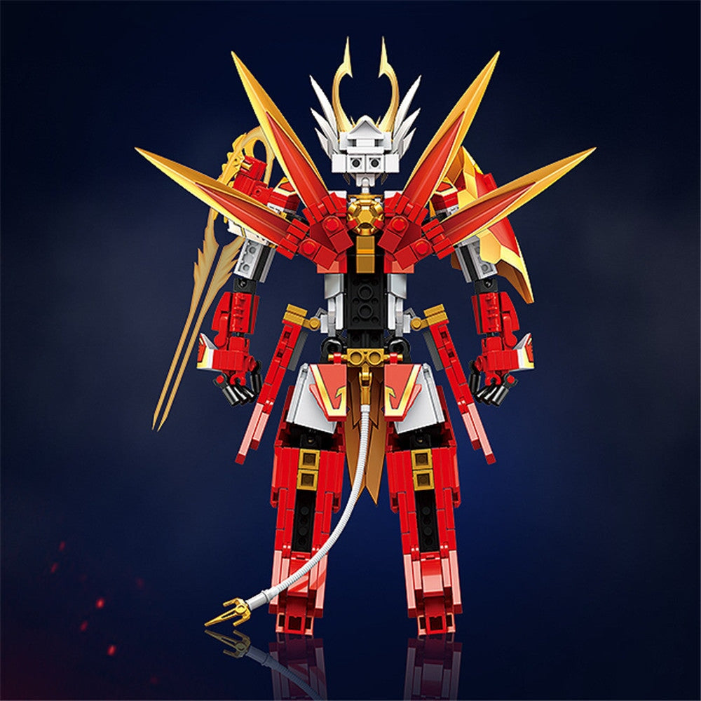 Three Kingdoms Warrior Red Bloodstone Building Blocks