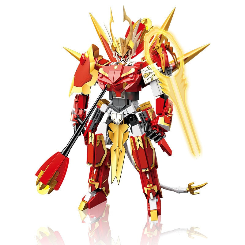 Three Kingdoms Warrior Red Bloodstone Building Blocks