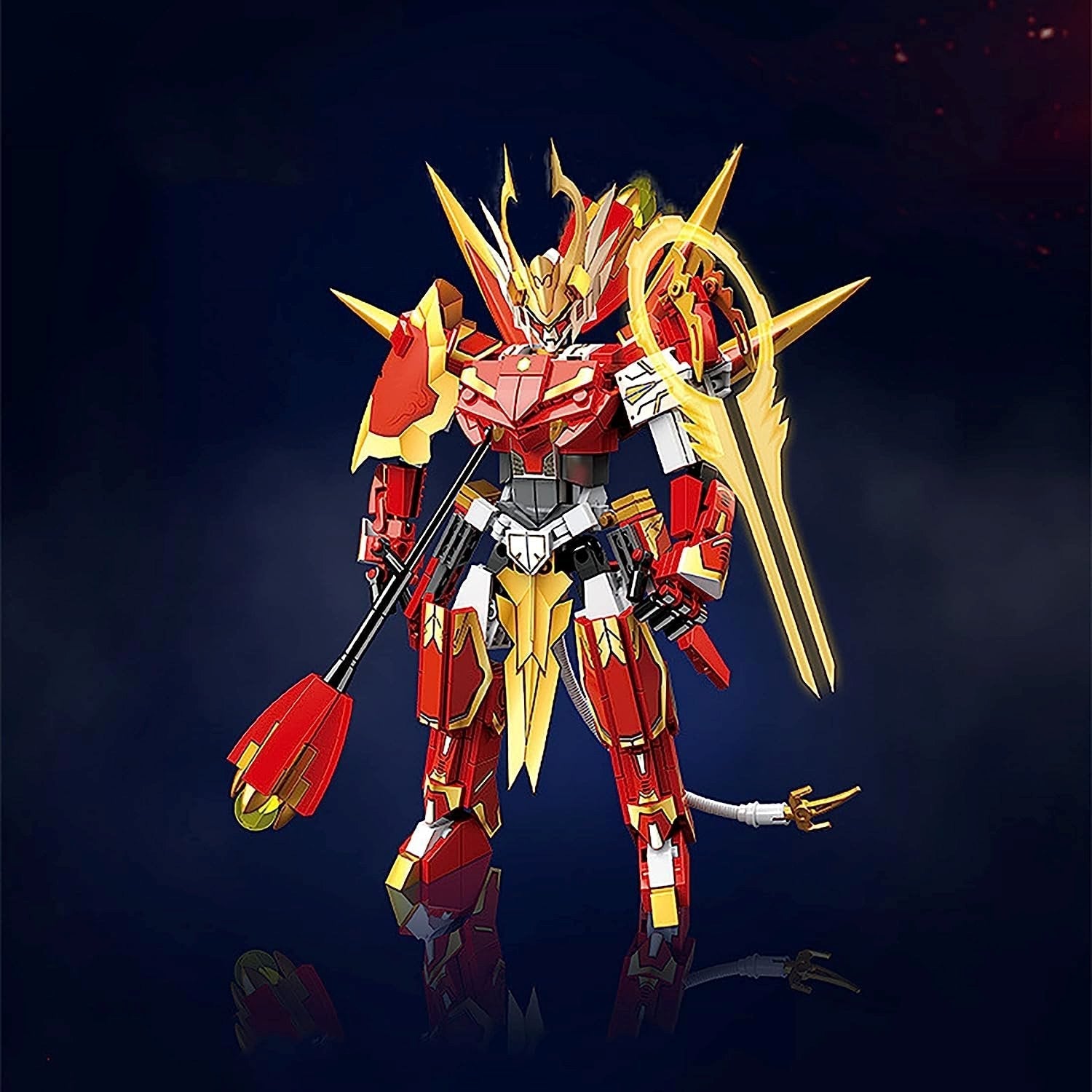 Three Kingdoms Warrior Red Bloodstone Building Blocks