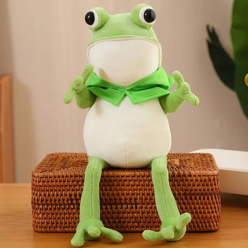 Tito the Funny Green Frog Plush with Hat
