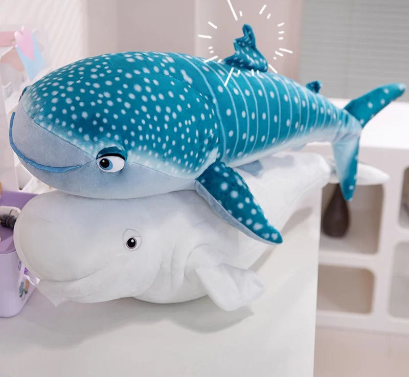 White Beluga Blue Whale Shark 75cm Plushies