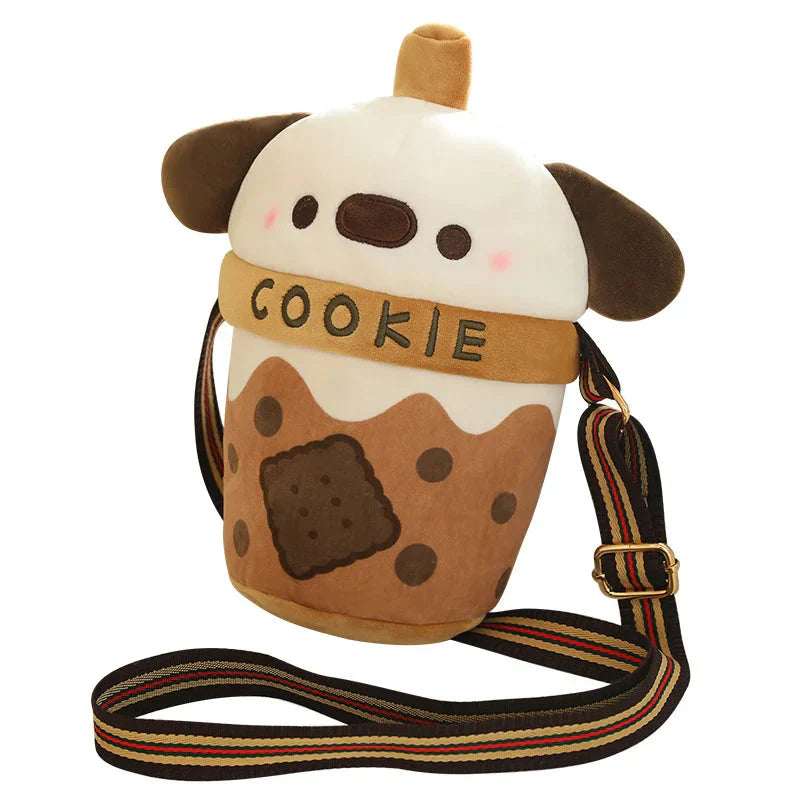 White Bichon Frisé Plushie Bubble Tea Cookie Bag