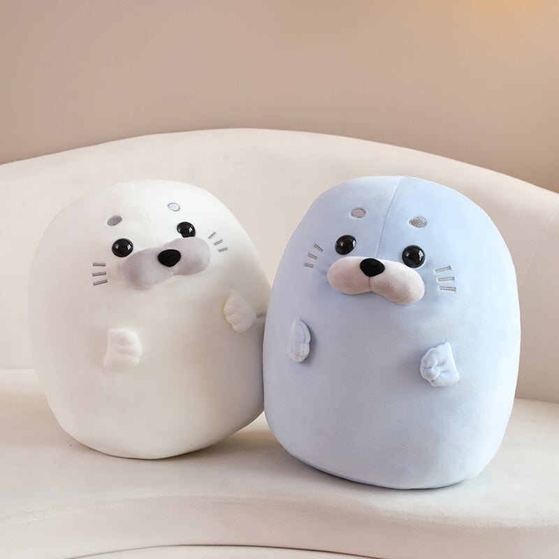 White Blue Baby Seal Plushies