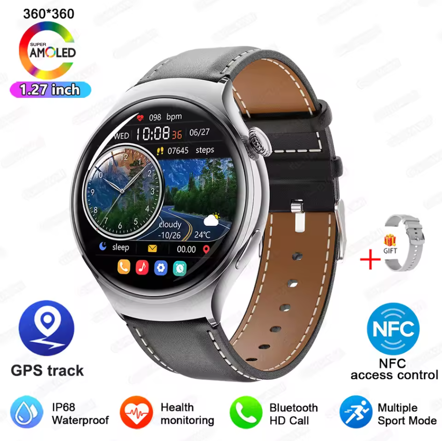 AMOLED Display Luxury Women Smart Watch with Bluetooth Calling Health Tracker