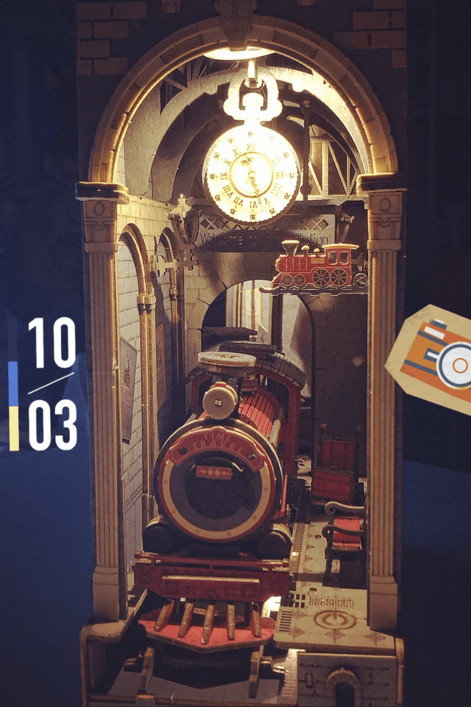 Time Travel | DIY Wooden Book Nook Kit | Bookshelf Insert Decor