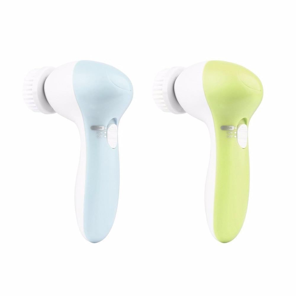 1 Set 5 in 1 Electric Wash Face Machine Facial Pore Cleaner Body Cleaning Massage Mini Skin Beauty Massager Face Washing Brush
