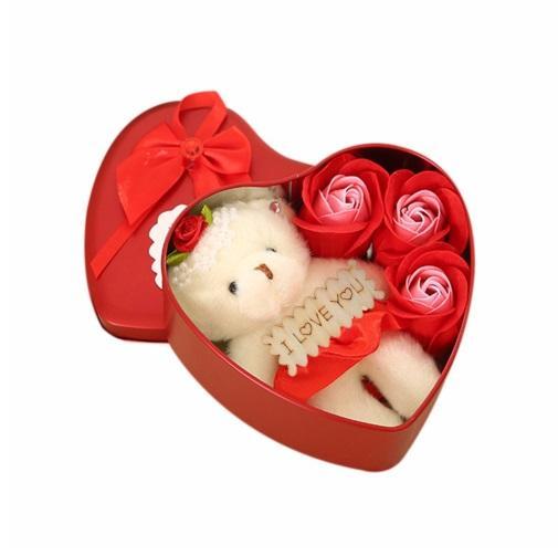 Valentine's Day Present Soap Rose Bear Gift Box