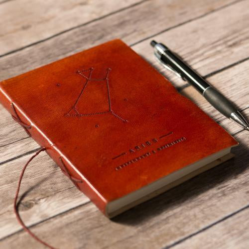 Aries Zodiac Handmade Leather Journal