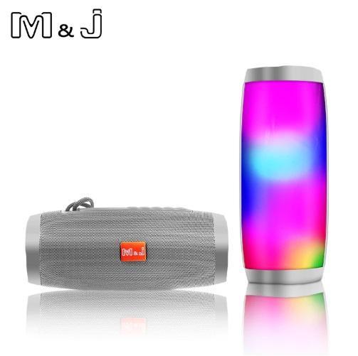 M&J Wireless Portable Bluetooth LED Speaker with Mic