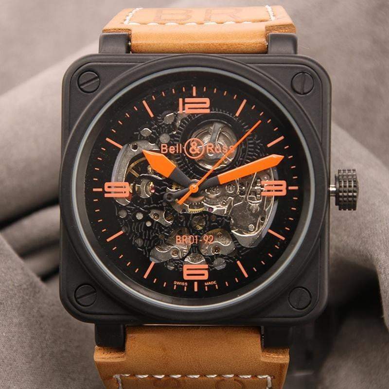 Mens Luxury Skeleton Military Automatic Watch