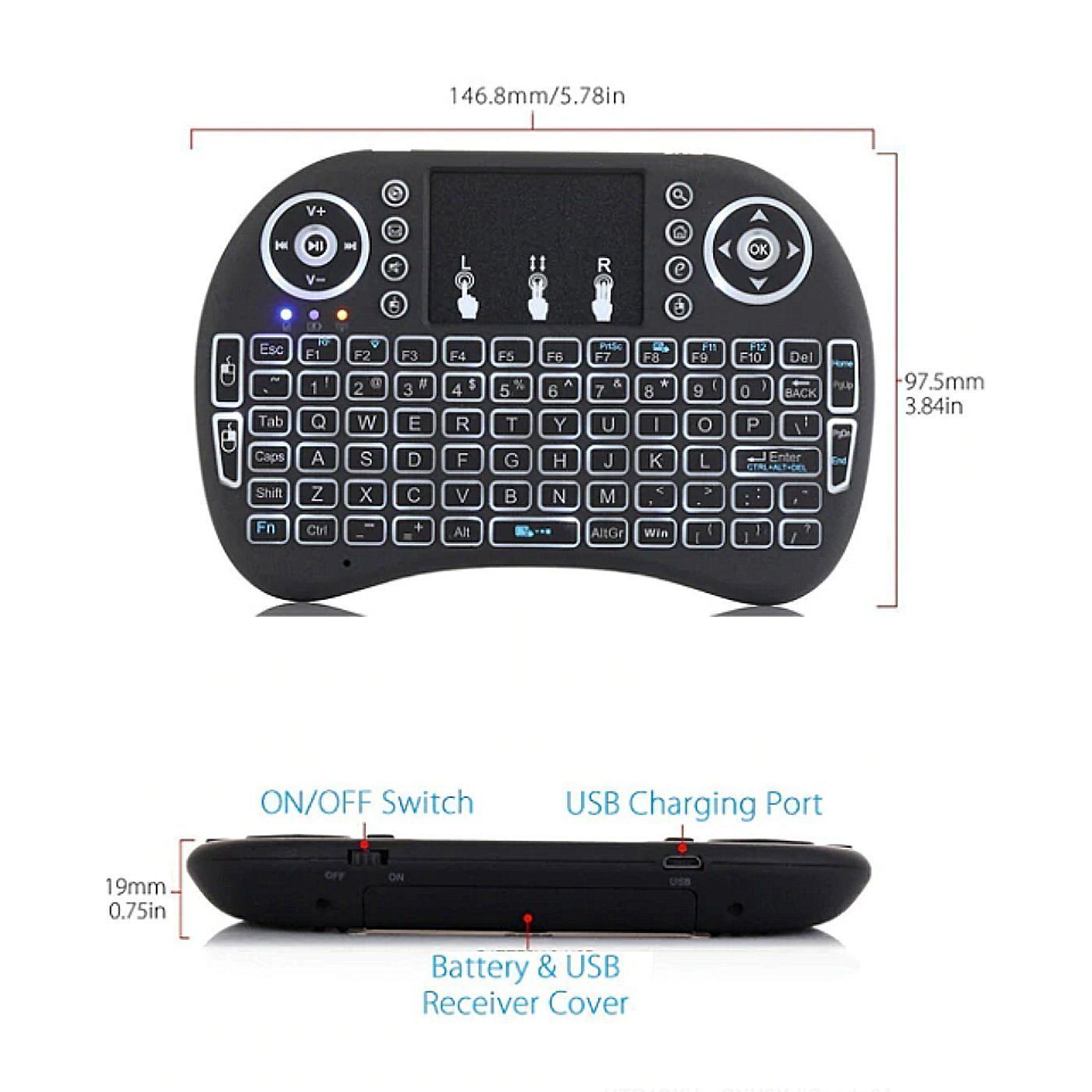 Mini Led Keyboard LED Backlit Wireless Mini Keyboard – Dublin Trends