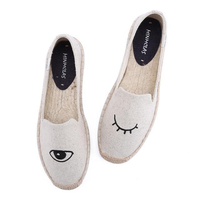 New Fashion Lovely Cat Comfortable Blue Stripe Womens Casual Espadrilles Shoes