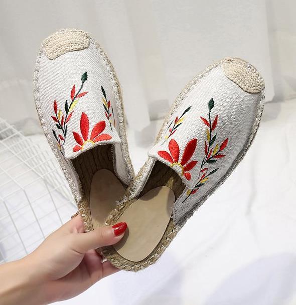 Flat Canvas Shoes Slip-on Leisure Breathable Linen Women  Shoes