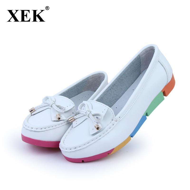 Women Casual Shoes Solid Cut-outs Bowknot Women Flats Round Toe Moccasins Loafers